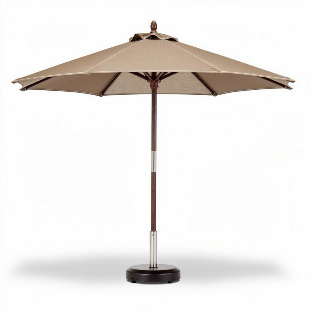 Parasol rectangulaire en aluminium et polyester beige 250 x 250 x 300cm