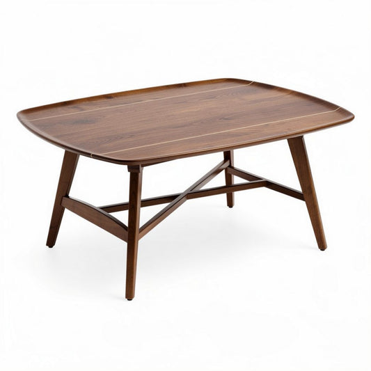 Table basse en bois de noyer dimensions 120 x 80 x 45 cm finition contemporaine
