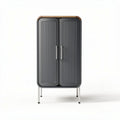 Armoire de rangement en métal gris avec portes doubles et pied en acier 80 x 40 x 160cm
