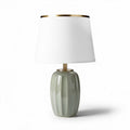 Lampe de table en céramique grise avec abat-jour blanc 30 x 30 x 50cm